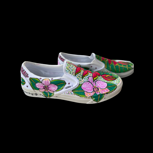 Orchid and Heliconia Vans Design