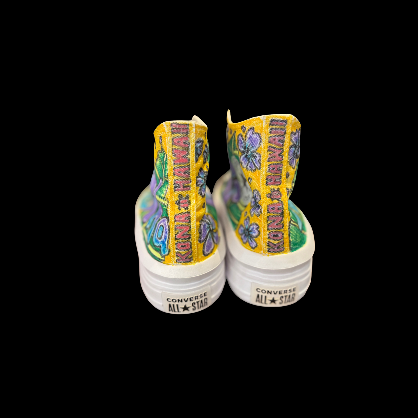 High Top Lift Converse Hibiscus Flowers