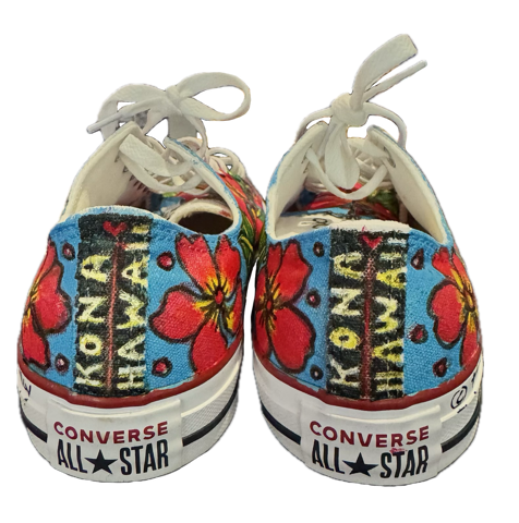 Converse Red & Yellow Hibiscus (low cut)