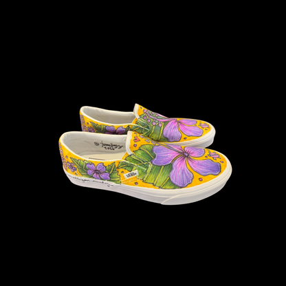 Hawaiian Purple & Pink Hibiscus Flowers Vans Design