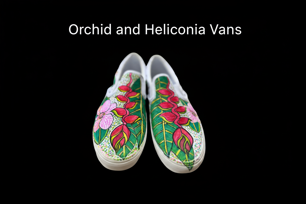 Orchid and Heliconia Vans Design