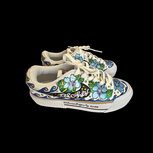 Legacy Lift Nike Blue Hibiscus Flowers