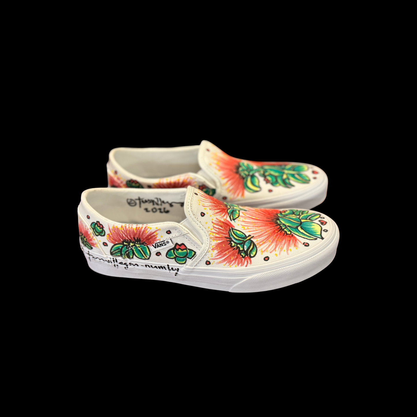 Hawaiian Lehua Flowers Vans Design