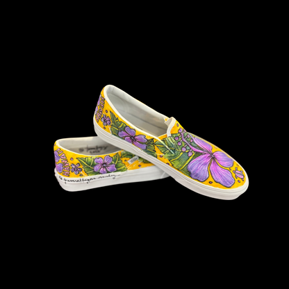 Hawaiian Purple & Pink Hibiscus Flowers Vans Design