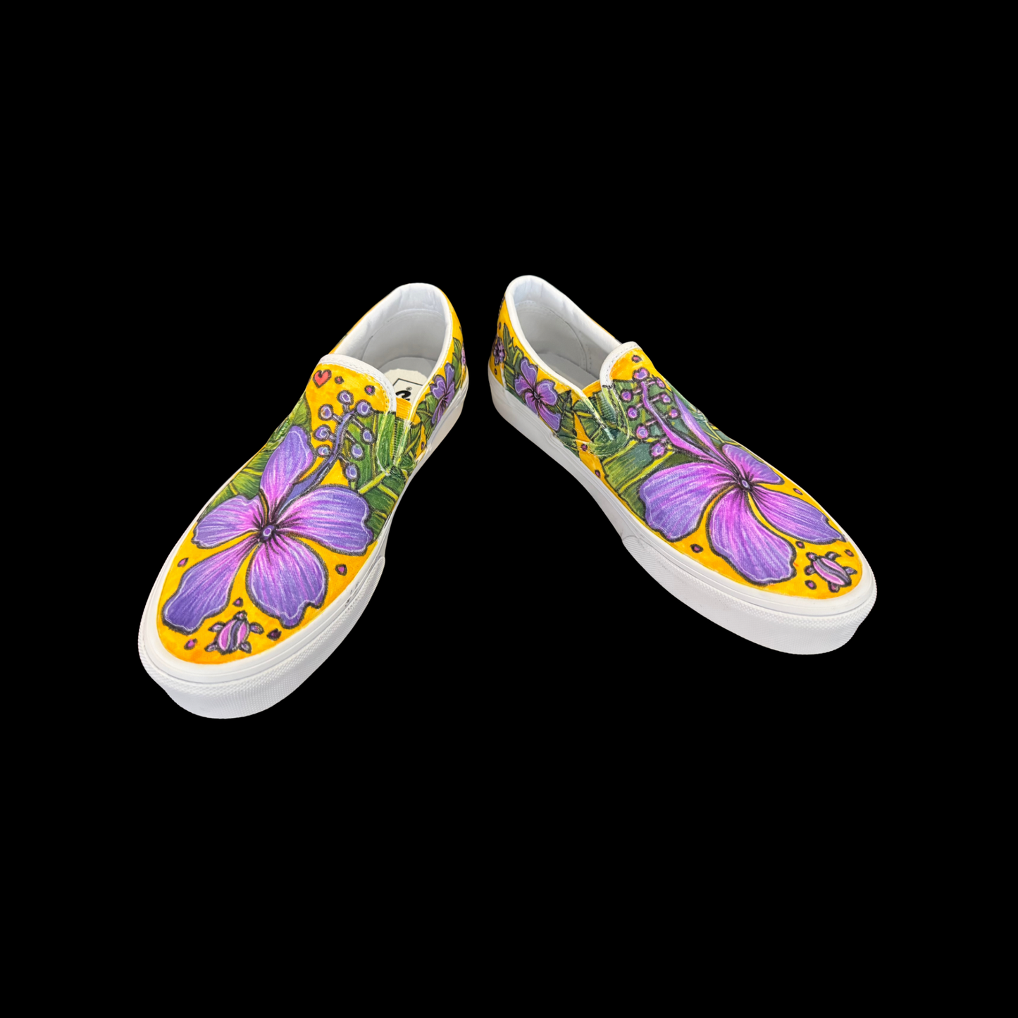 Hawaiian Purple & Pink Hibiscus Flowers Vans Design