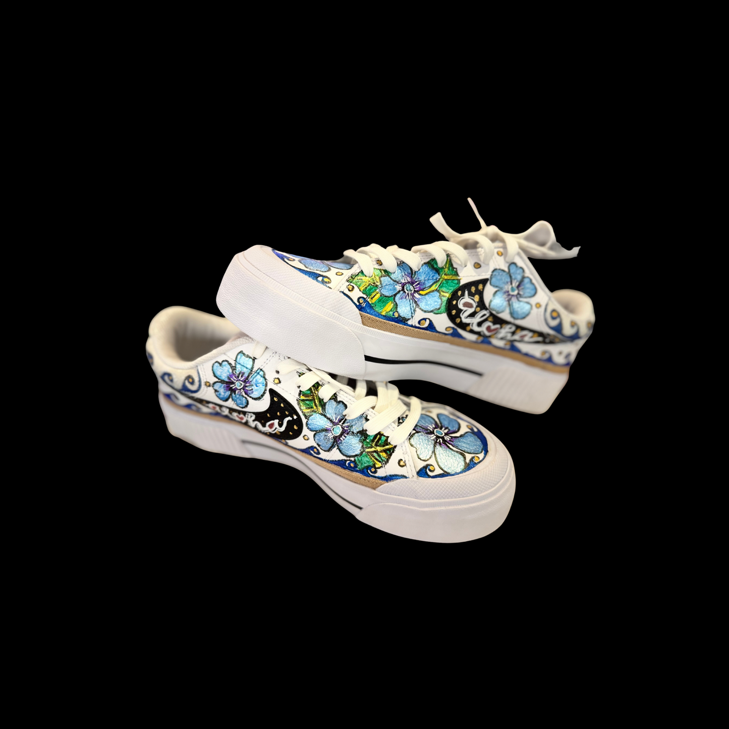 Legacy Lift Nike Blue Hibiscus Flowers