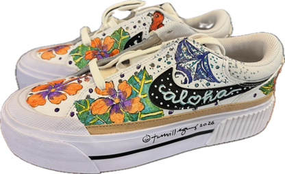 Nike Legacy Lift Custom Design with Manta Ray & Hawaiian Red Apapane Bird