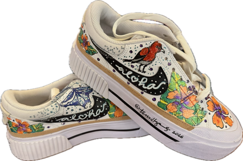 Nike Legacy Lift Custom Design with Manta Ray & Hawaiian Red Apapane Bird