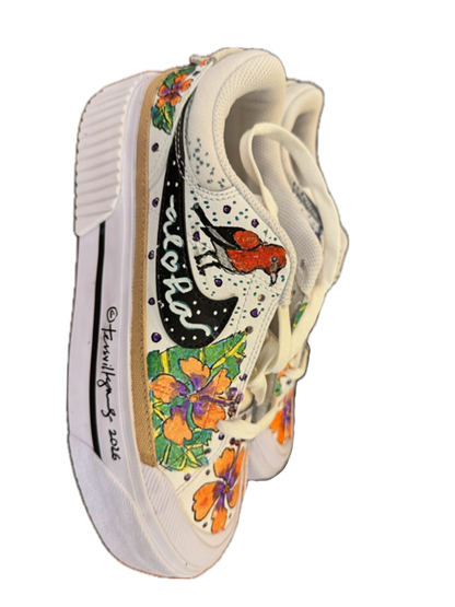 Nike Legacy Lift Custom Design with Manta Ray & Hawaiian Red Apapane Bird