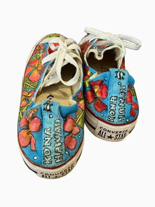 Converse Red & Yellow Hibuscus with Hawaiian Gecko