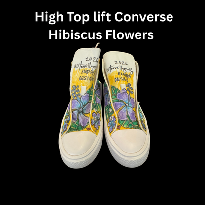 High Top Lift Converse Hibiscus Flowers