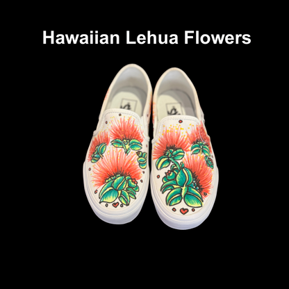 Hawaiian Lehua Flowers Vans Design